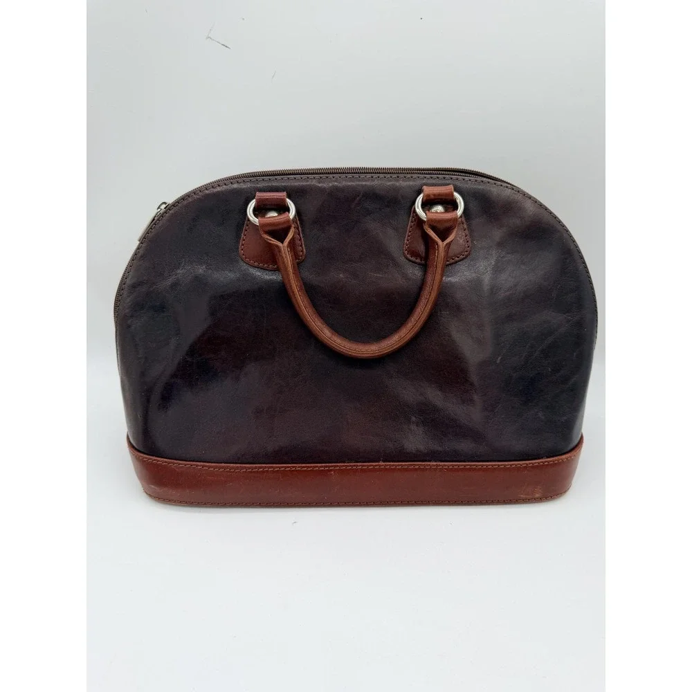 Vera Pelle Satchel Bag Womens Medium‎ Brown Leather Made In Italy Purse